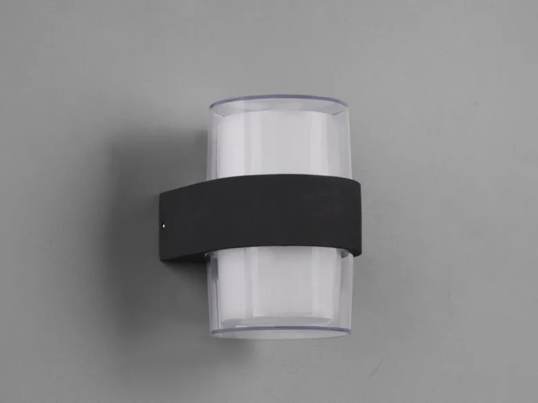LED Außenwandleuchte MOLINA rund UP and DOWN Anthrazit 13x9cm