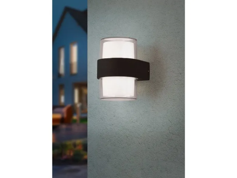 LED Außenwandleuchte MOLINA rund UP and DOWN Anthrazit 13x9cm