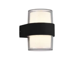 LED Außenwandleuchte MOLINA rund UP and DOWN Anthrazit 13x9cm