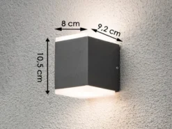 LED Außenwandleuchte MONZA Aluminium in Anthrazit, 2x 6 W, 1100 Lm, IP54