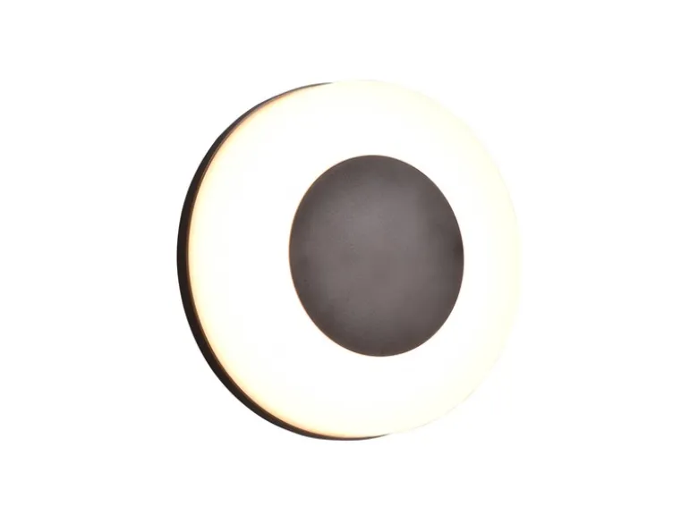 LED Außenwandleuchte MORENA Ø 25cm Lichtfarbe einstellbar Schwarz Weiß