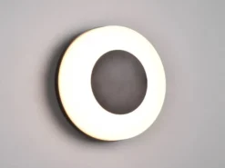 LED Außenwandleuchte MORENA Ø 25cm Lichtfarbe einstellbar Schwarz Weiß
