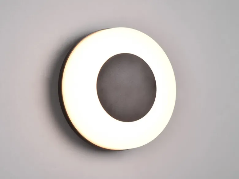 LED Außenwandleuchte MORENA Ø 25cm Lichtfarbe einstellbar Schwarz Weiß