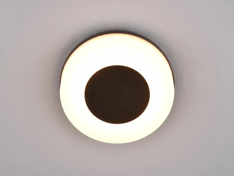 LED Außenwandleuchte MORENA Ø 25cm Lichtfarbe einstellbar Schwarz Weiß