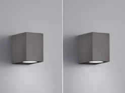LED Außenwandleuchten Anthrazit, 320° schwenkbar - 2er Set Außenbeleuchtung Haus