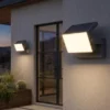 LED Außenwandleuchten 2er SET aus Aluminium in Anthrazit, Breite 20cm