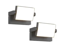 LED Außenwandleuchten 2er SET aus Aluminium in Anthrazit, Breite 20cm