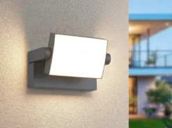 LED Außenwandleuchten 2er SET aus Aluminium in Anthrazit, Breite 20cm