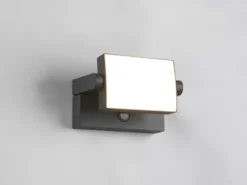 LED Außenwandleuchten 2er SET ALU in Anthrazit mit Bewegungsmelder, Breite 20cm