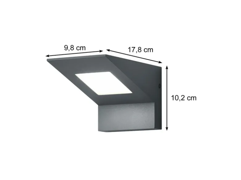 LED Außenwandleuchten 2er Set Downlight aus Aluminium in Anthrazit