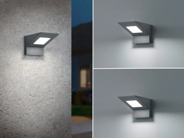 LED Außenwandleuchten 2er Set Downlight aus Aluminium in Anthrazit