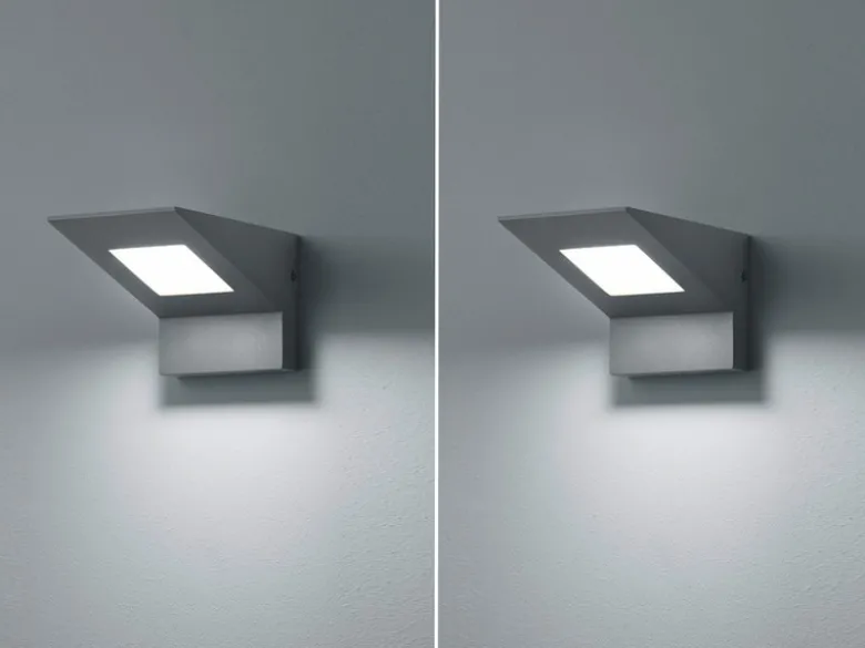 LED Außenwandleuchten 2er Set Downlight aus Aluminium in Anthrazit