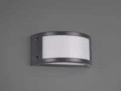 LED Außenwandleuchten 2er Set halbrund in Anthrazit, Breite 24,8 cm