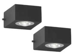 LED Außenwandleuchten 2er SET Schwarz mit Up and Down Licht - 8cm breit