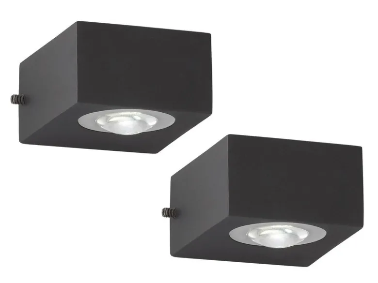 LED Außenwandleuchten 2er SET Schwarz mit Up and Down Licht - 8cm breit