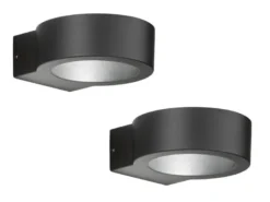 LED Außenwandleuchten 2er SET Schwarz mit Up and Down Licht - 15cm breit