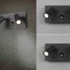 LED Außenwandleuchten 2er Set Strahler 2-flammig mit Bewegungsmelder Anthrazit