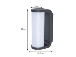LED Außenwandleuchten 2er SET Schwarz, Glas-Zylinder 7x20cm