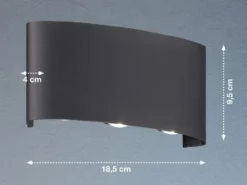 LED Außenwandleuchten 2er SET Schwarz mit Up and Down Licht - 18,5cm breit