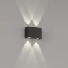 LED Außenwandleuchten 2er SET Schwarz mit Up Down Licht - 12cm breit
