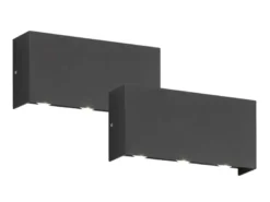 LED Außenwandleuchten 2er SET Schwarz mit Up Down Licht - 17cm breit