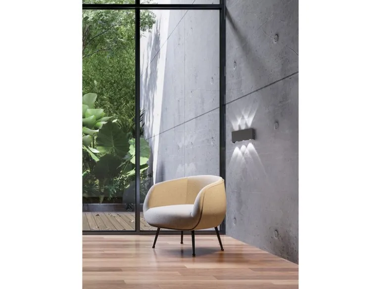 LED Außenwandleuchten 2er SET Schwarz mit Up Down Licht - 17cm breit