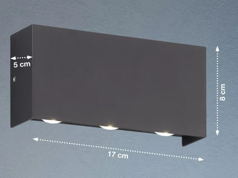 LED Außenwandleuchten 2er SET Schwarz mit Up Down Licht - 17cm breit
