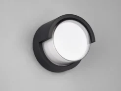 LED Außenwandleuchten 2er SET Schwarz Fassadenbeleuchtung IP54 rund Ø 15cm