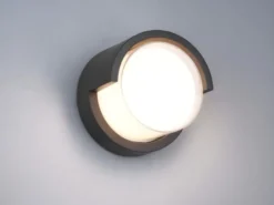 LED Außenwandleuchten 2er SET Schwarz Fassadenbeleuchtung IP54 rund Ø 15cm