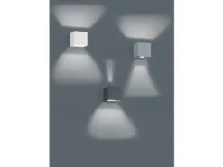 LED Außenwandleuchten 2er SET Up and Down Light Würfel Anthrazit Hausbeleuchtung