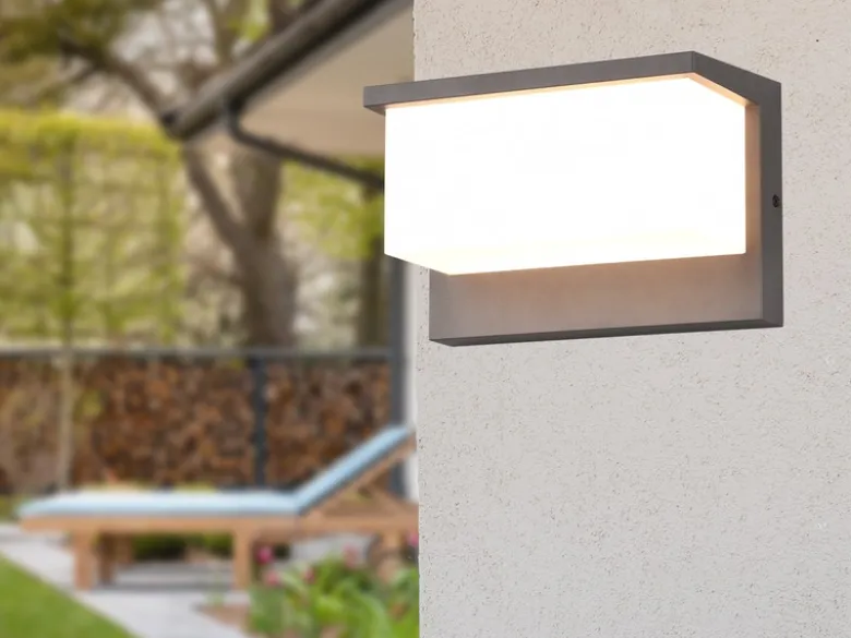 LED Außenwandleuchte NESTOS in Anthrazit & Weiß, Breite 23cm