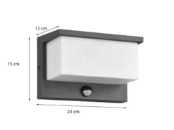 LED Außenwandleuchte NESTOS mit Bewegungsmelder, Breite 23cm
