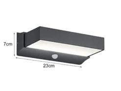 LED Außenwandleuchten mit Bewegungsmelder, Anthrazit, IP65 - 2er Set