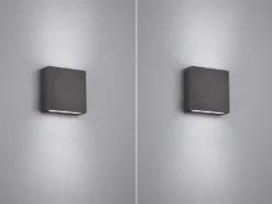 LED Außenwandleuchten Up and Down Light Anthrazit, Breite 14cm