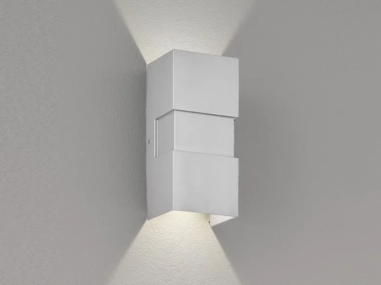 LED Außenwandleuchte OSLO Silber mit Up and Down Licht - 7x15cm