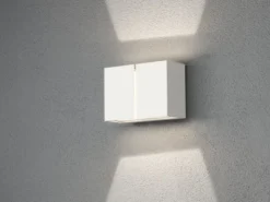 LED Außenwandleuchte PAVIA aus ALU in Weiß Up and Down Light, IP54 ,11,5cm hoch