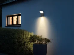 LED Außenwandleuchte PEARL mit Bewegungsmelder, Anthrazit Höhe 16cm