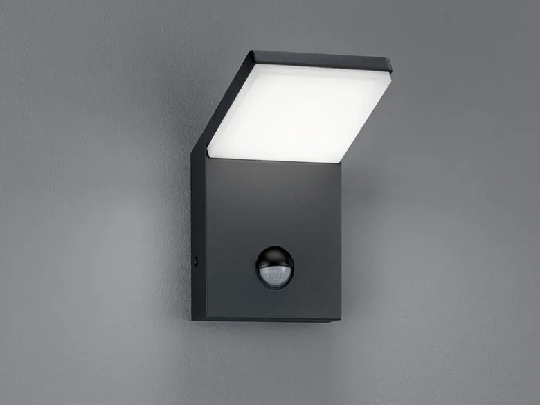 LED Außenwandleuchte PEARL mit Bewegungsmelder, Anthrazit Höhe 16cm