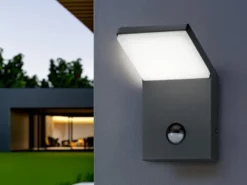 LED Außenwandleuchte PEARL mit Bewegungsmelder, Anthrazit Höhe 16cm