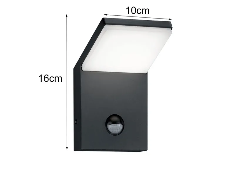 LED Außenwandleuchte PEARL mit Bewegungsmelder, Anthrazit Höhe 16cm