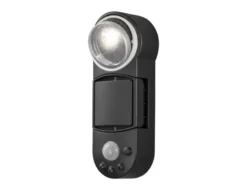LED Außenwandleuchte PRATO mit Bewegungsmelder & Batterie, Schwarz, H: 26cm