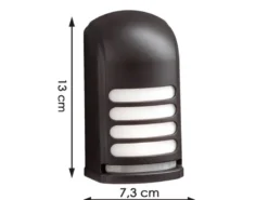 LED Außenwandleuchte PRATO mit Bewegungsmelder & Batterie, Schwarz H: 13cm