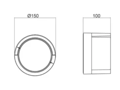 LED Außenwandleuchte PUNO Schwarz Fassadenbeleuchtung IP54 rund Ø 15cm