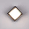 LED Außenwandleuchte PUNO Schwarz Fassadenbeleuchtung Würfel eckig 15x15cm
