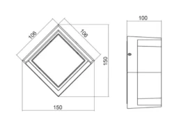 LED Außenwandleuchte PUNO Schwarz Fassadenbeleuchtung Würfel eckig 15x15cm