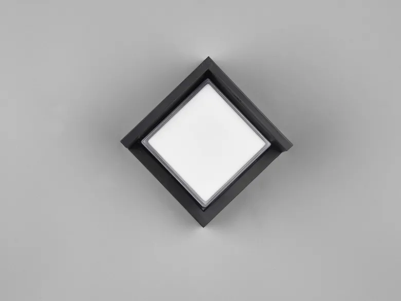 LED Außenwandleuchte PUNO Schwarz Fassadenbeleuchtung Würfel eckig 15x15cm