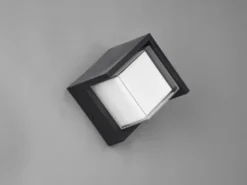 LED Außenwandleuchte PUNO Schwarz Fassadenbeleuchtung Würfel eckig 15x15cm