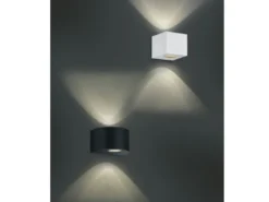 LED Außenwandleuchte ROSARIO Up and Down Light rund in Schwarz
