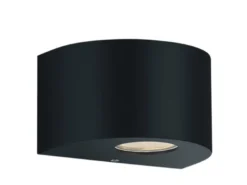 LED Außenwandleuchte ROSARIO Up and Down Light rund in Schwarz