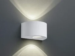 LED Außenwandleuchte ROSARIO Up and Down Light rund in Weiß